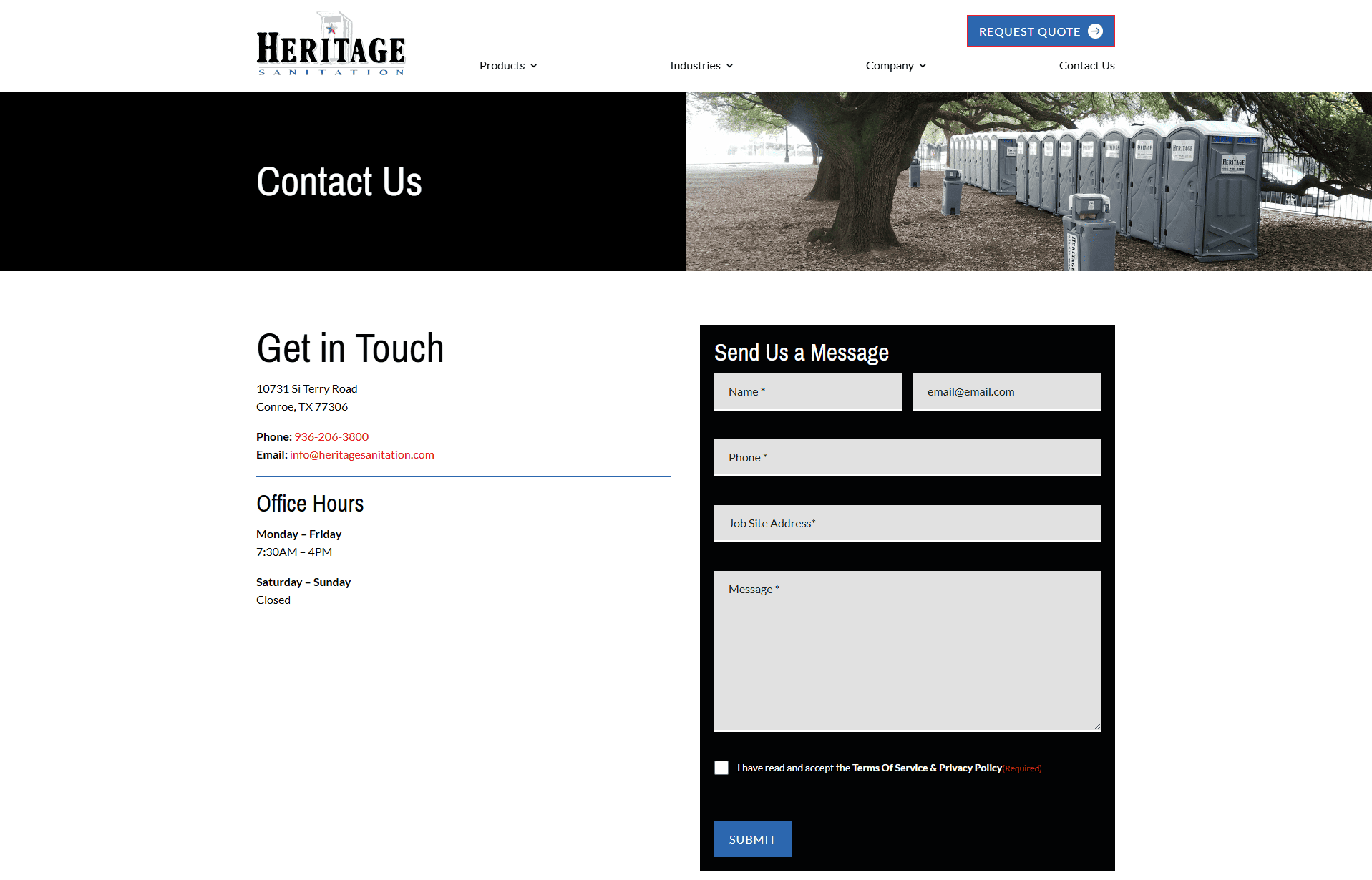 Contact heritage sanitation portable toilet company 06 19 2025 05 56 pm 1 | itvibes full service digital marketing agency in houston