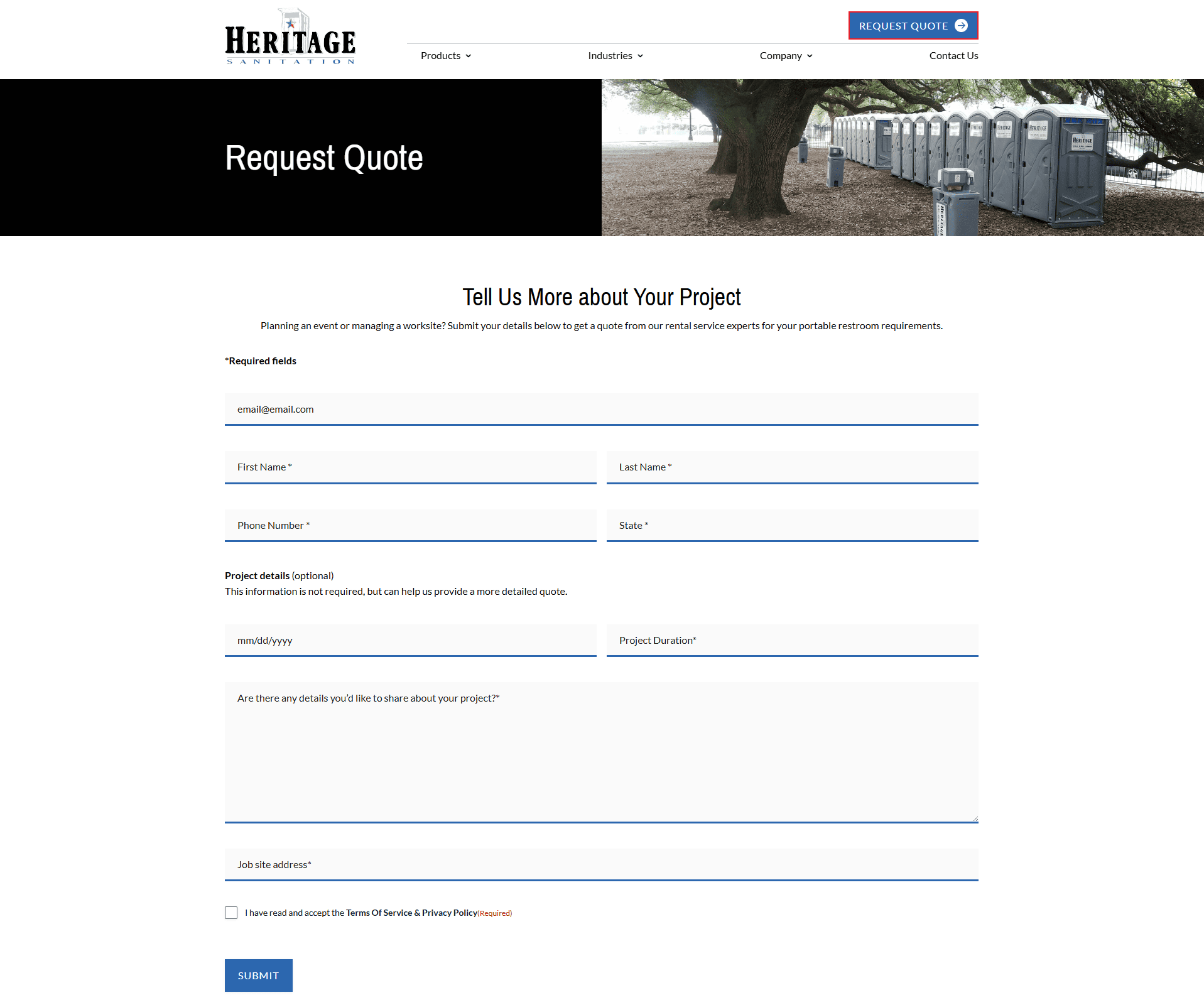 Request quote for portable restroom heritage sanitation 06 19 2025 05 57 pm 2 | itvibes full service digital marketing agency in houston