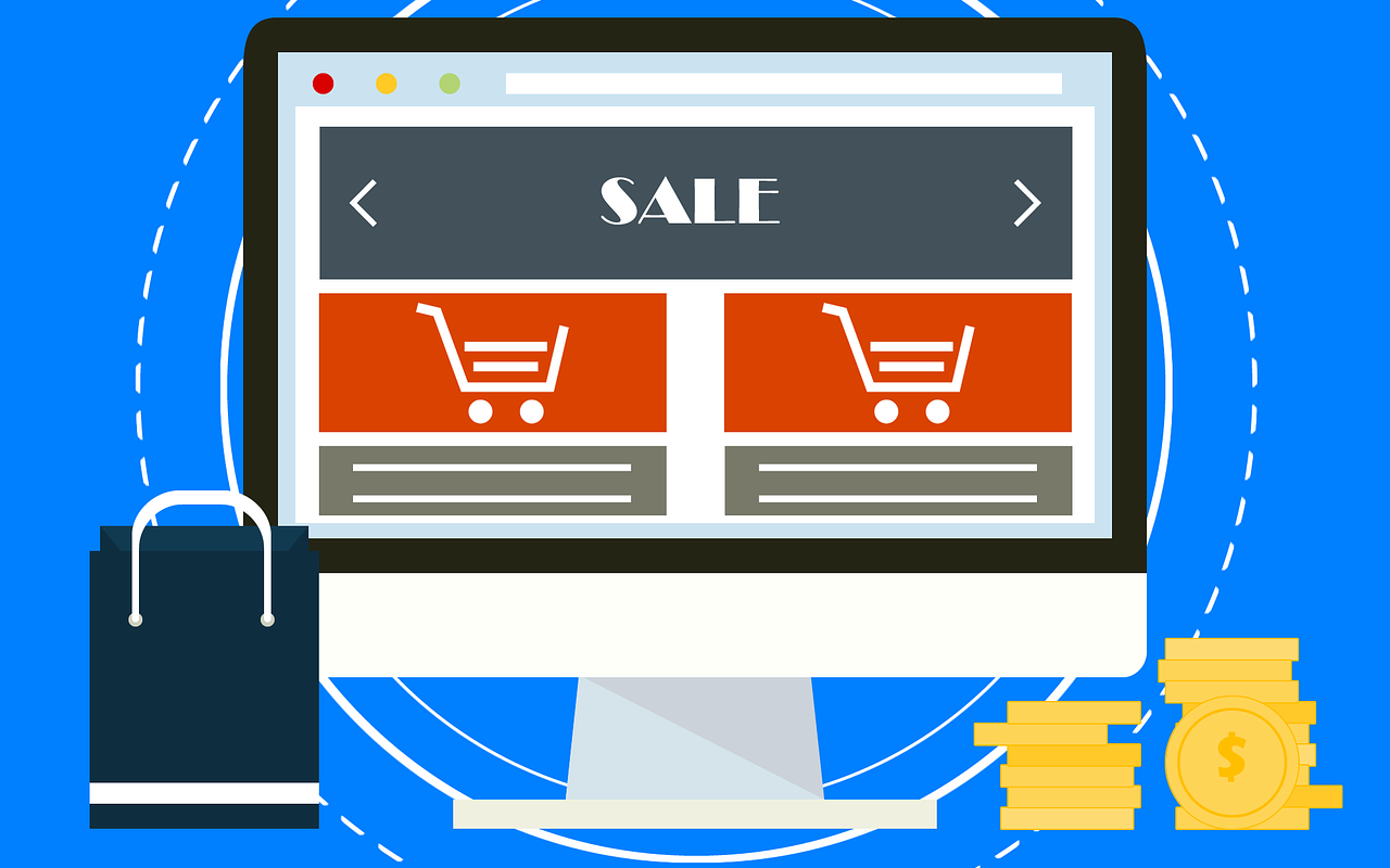 Great eCommerce Website Design and 7 Click-Worthy Examples ecommerce website with shopping bag and coins