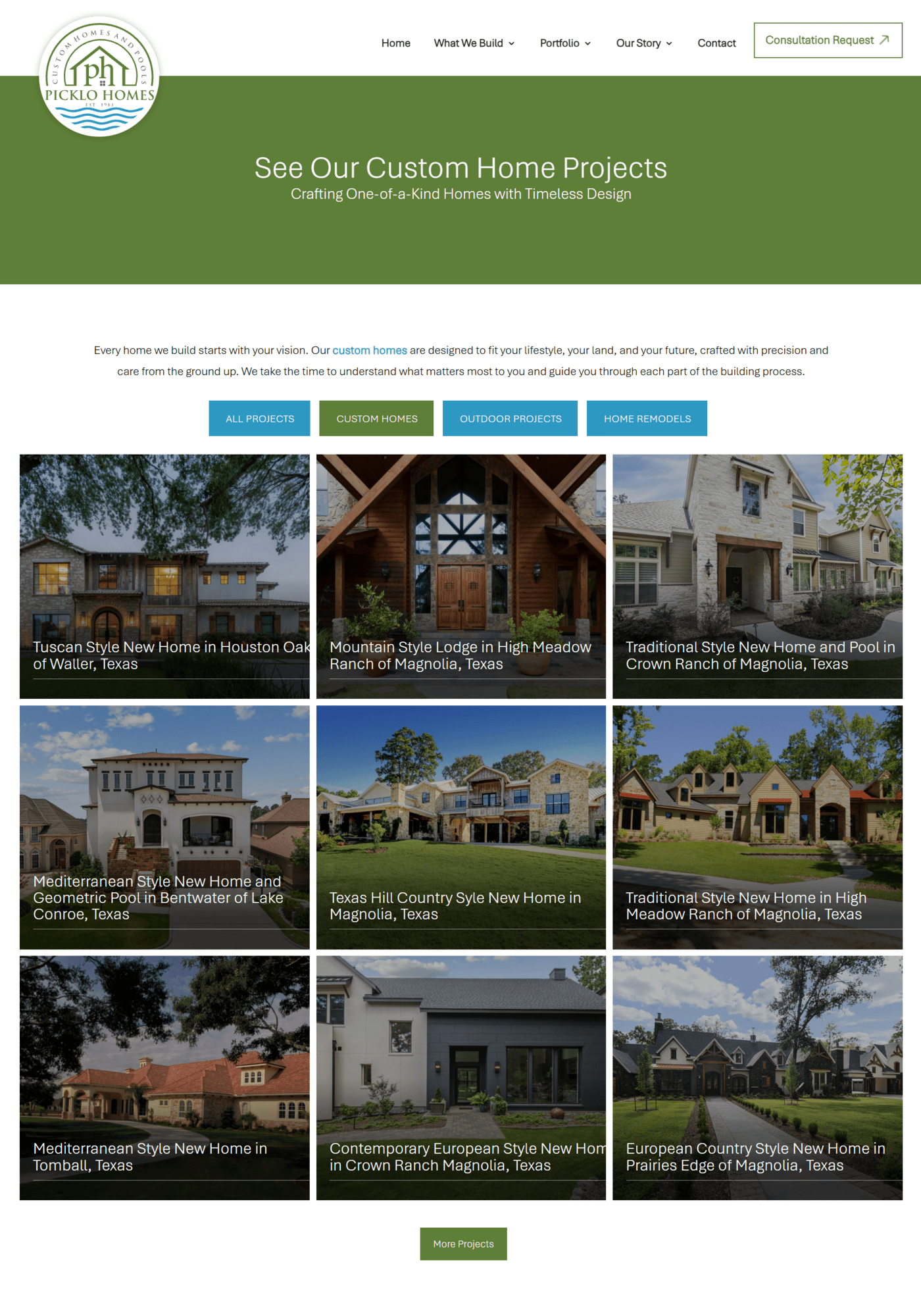 Browse custom home projects by p | itvibes full service digital marketing agency in houston