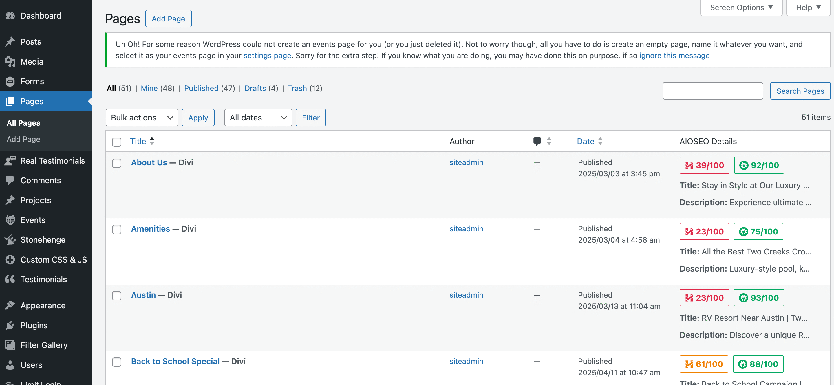 WordPress website example screenshot