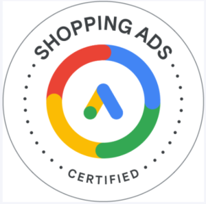 Ai powered shopping ads certification itvibes search skillshop 02 28 2025 09 45 pm 300x298 | itvibes full service digital marketing agency in houston Google Ads Shopping Certification Badge