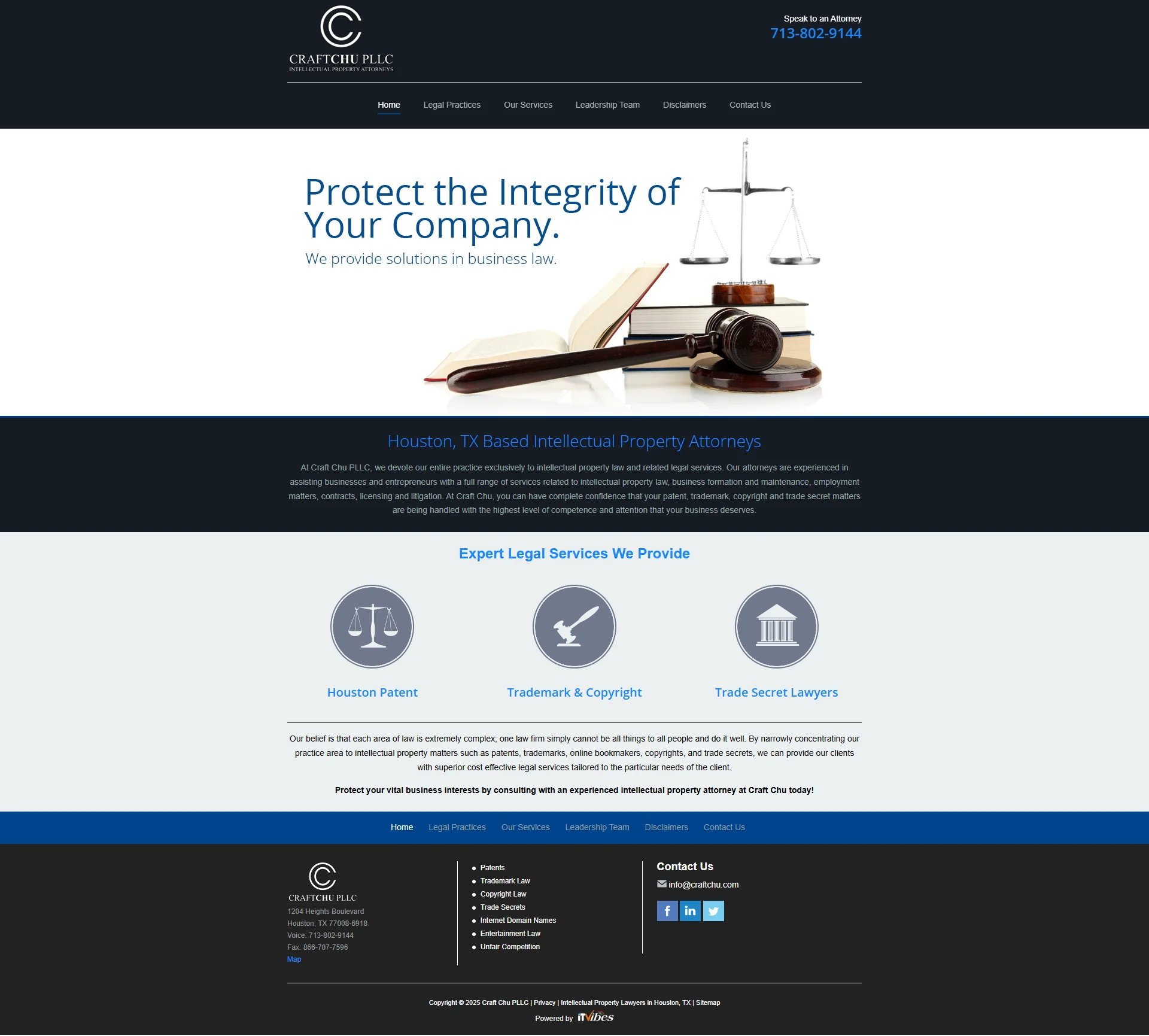 | itvibes full service digital marketing agency in houston Intellectual Property Attorneys Website Image