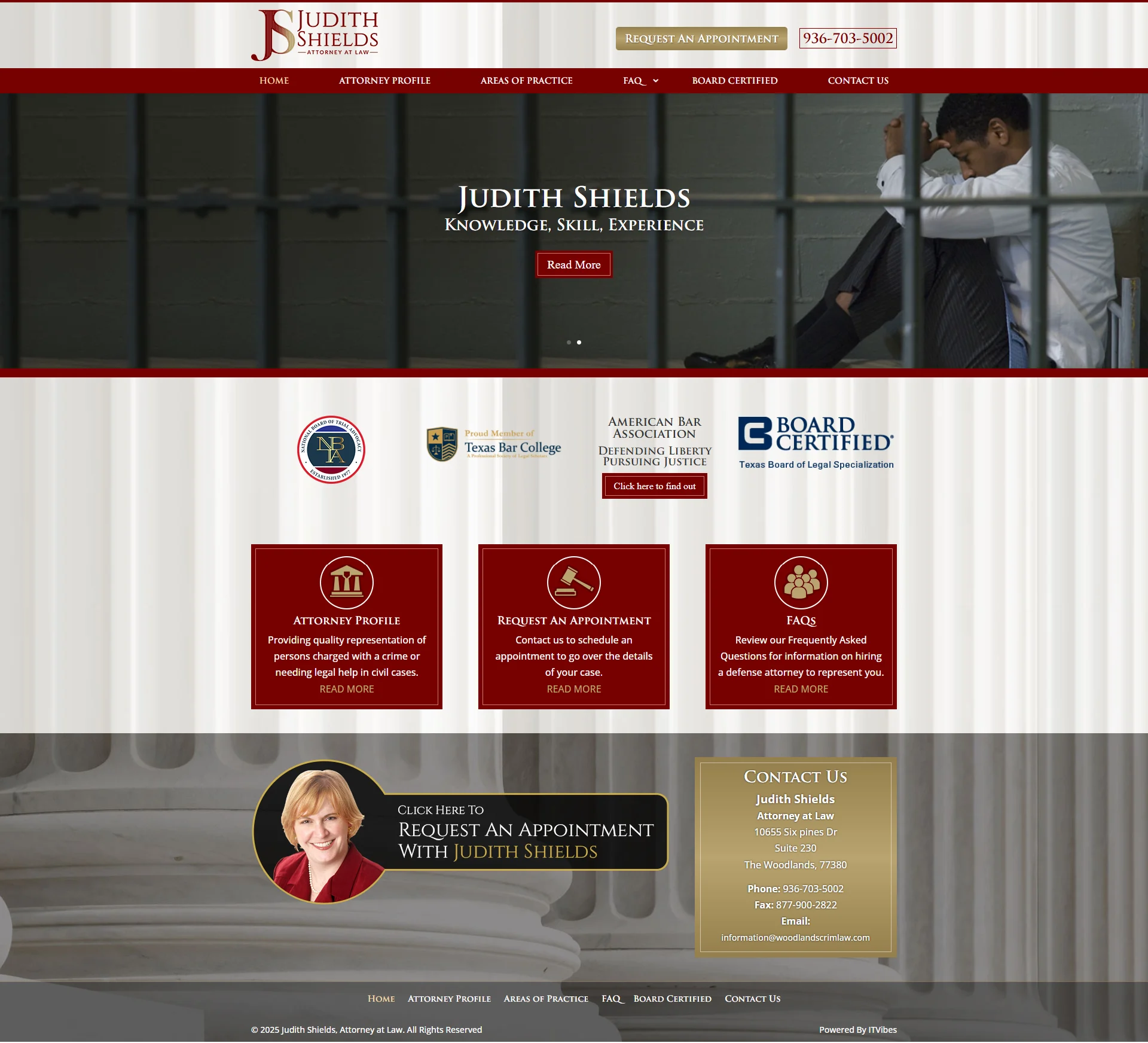 | itvibes full service digital marketing agency in houston Judith Shields Woodlands Criminal Law Website Image