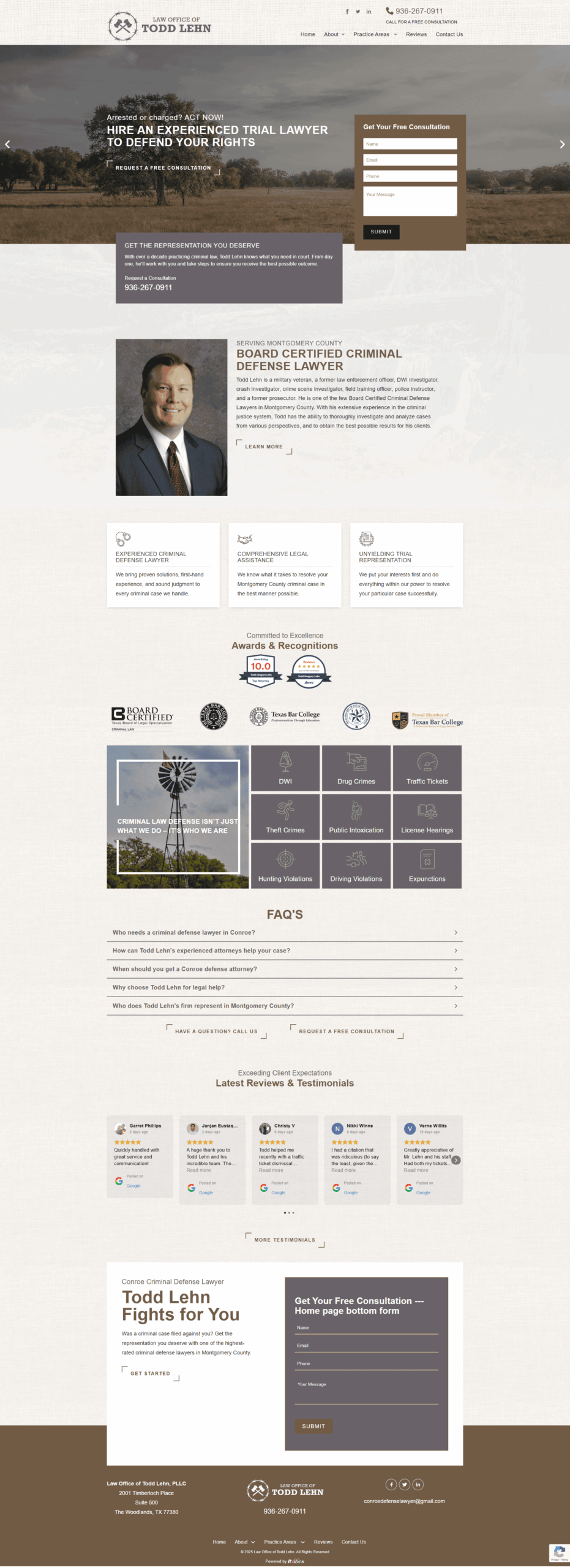 Law office of todd lehn | itvibes full service digital marketing agency in houston Law Office of Todd Lehn Website Image