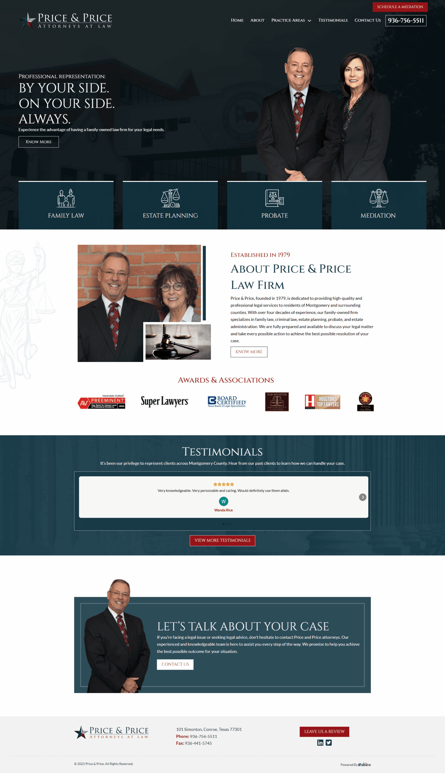 Price price | itvibes full service digital marketing agency in houston Price and Price Law Firm Website Image