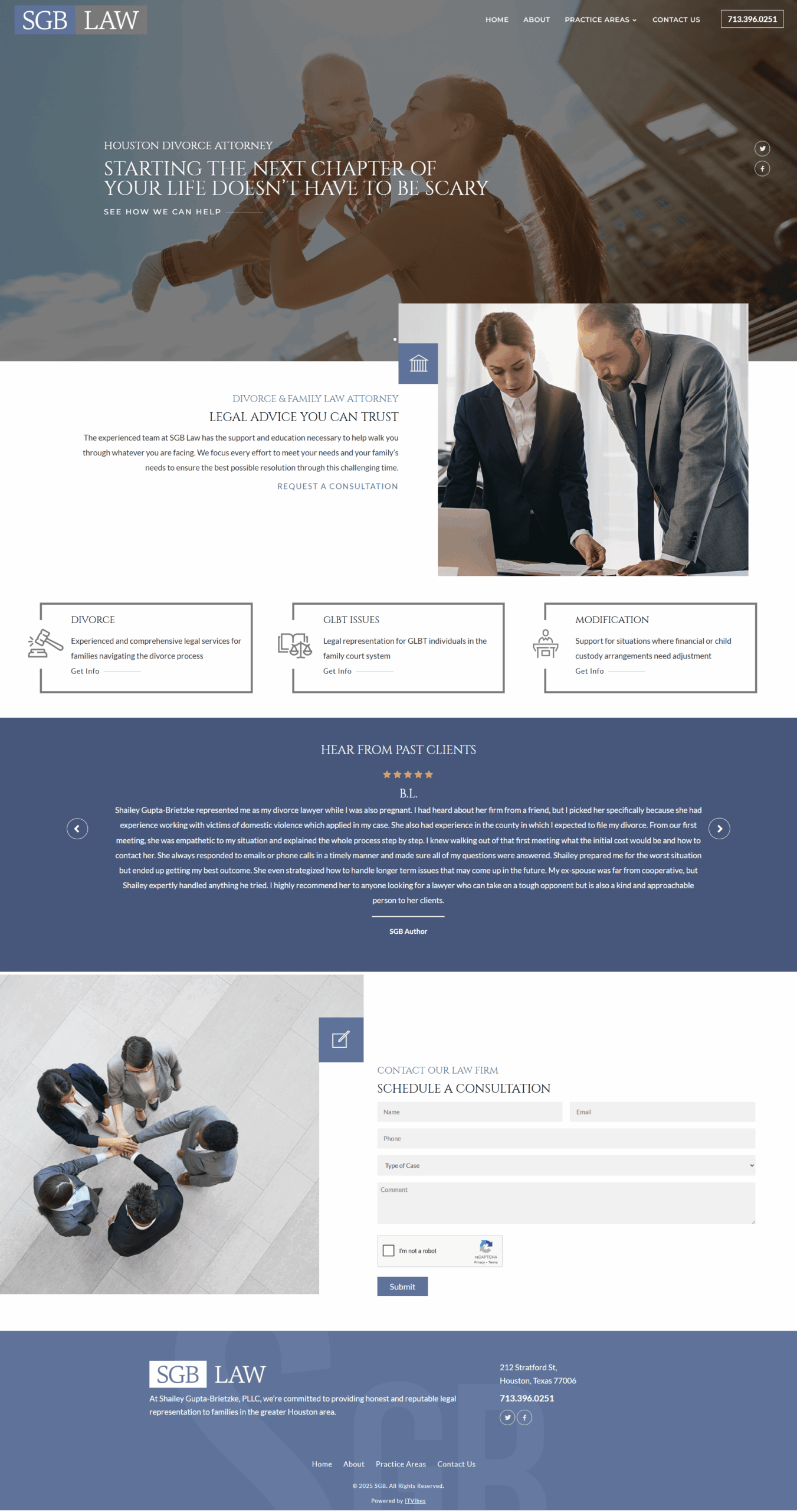 Sgb law firm | itvibes full service digital marketing agency in houston Sgb Law Firm Website Image