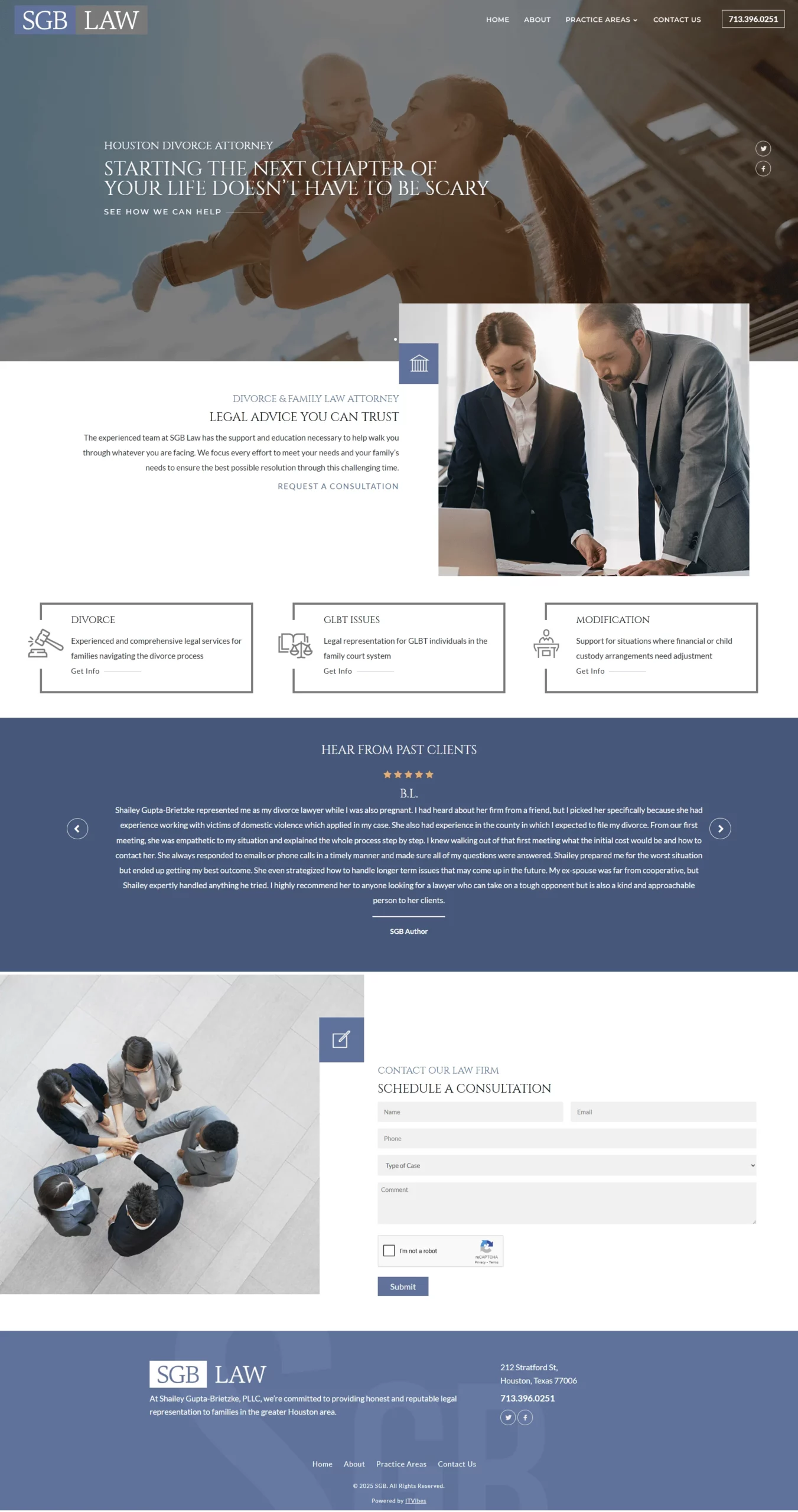 Sgb law firm | itvibes full service digital marketing agency in houston Sgb Law Firm Website Image