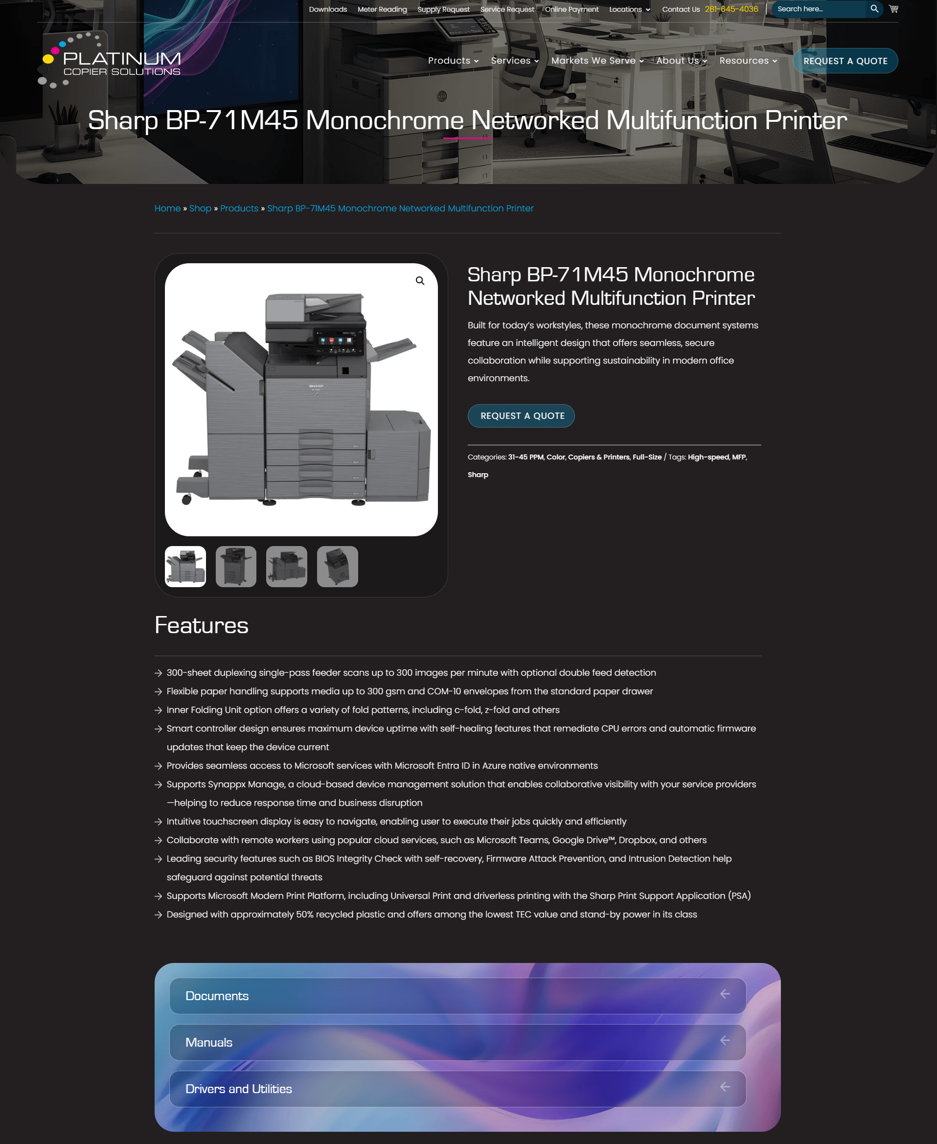 Sharp bp 71m45 monochrome networ 1 | itvibes full service digital marketing agency in houston