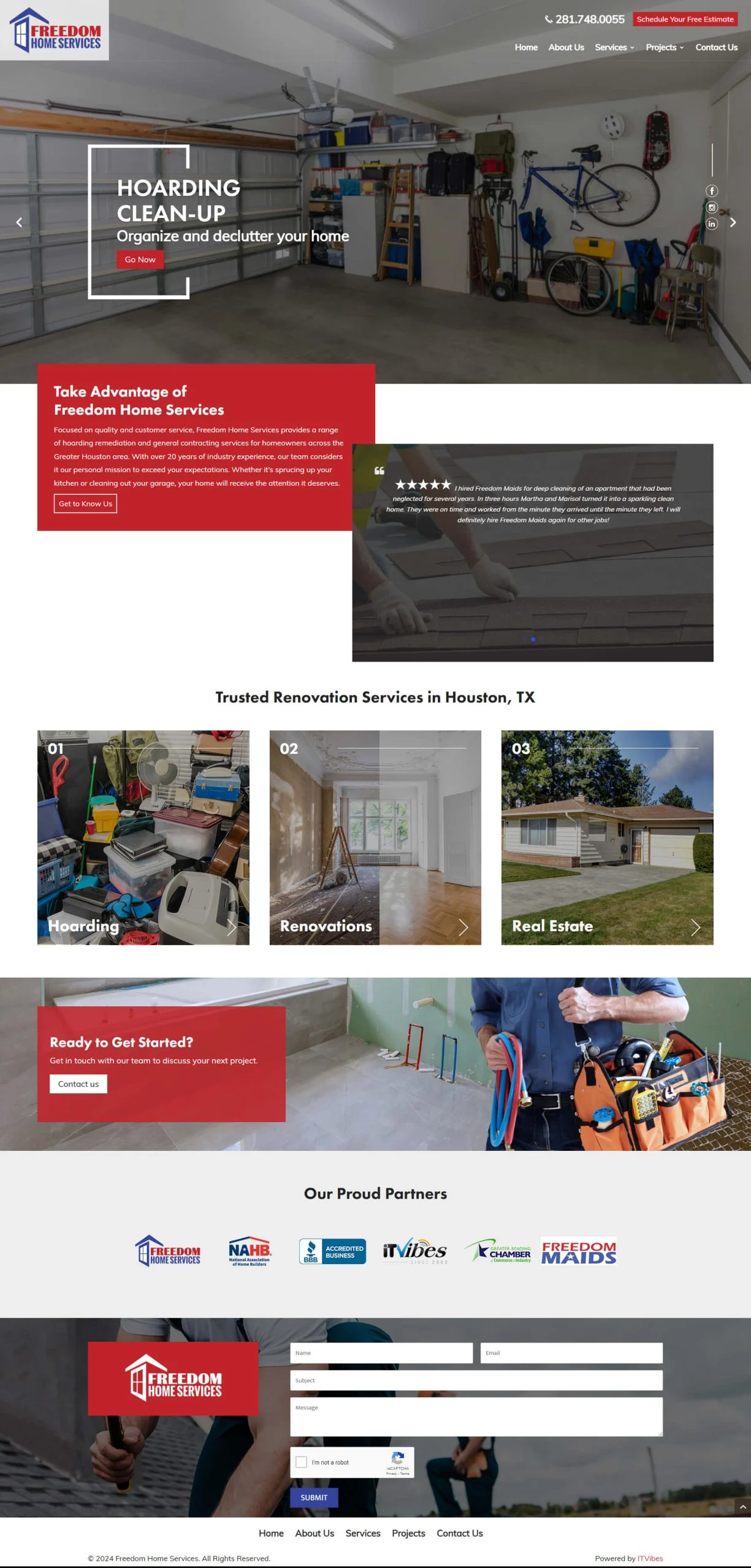 | itvibes full service digital marketing agency in houston Home Contractor Client Website Image