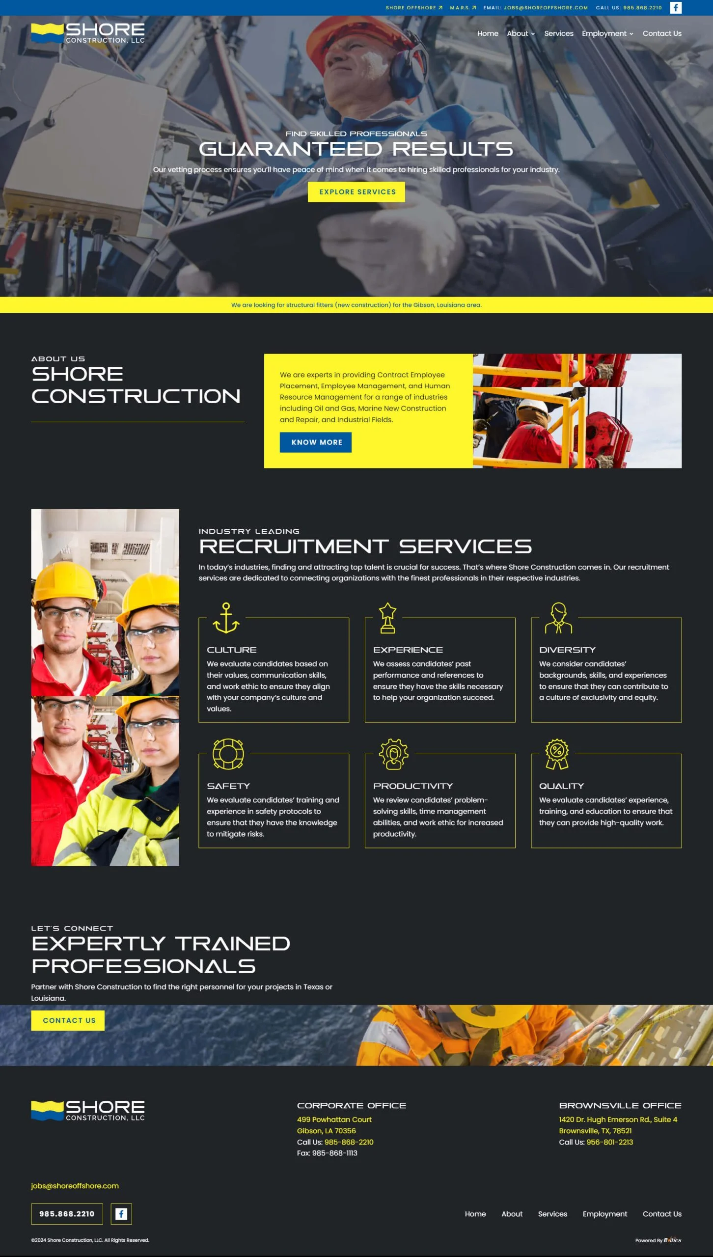 | itvibes full service digital marketing agency in houston Shore Construction Website Image