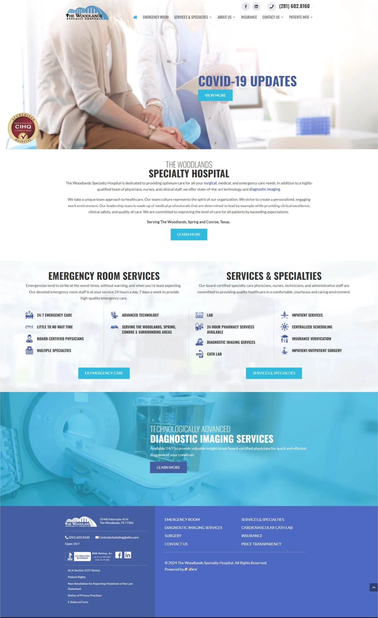 | itvibes full service digital marketing agency in houston Woodland Healthcare Website Showcase Image