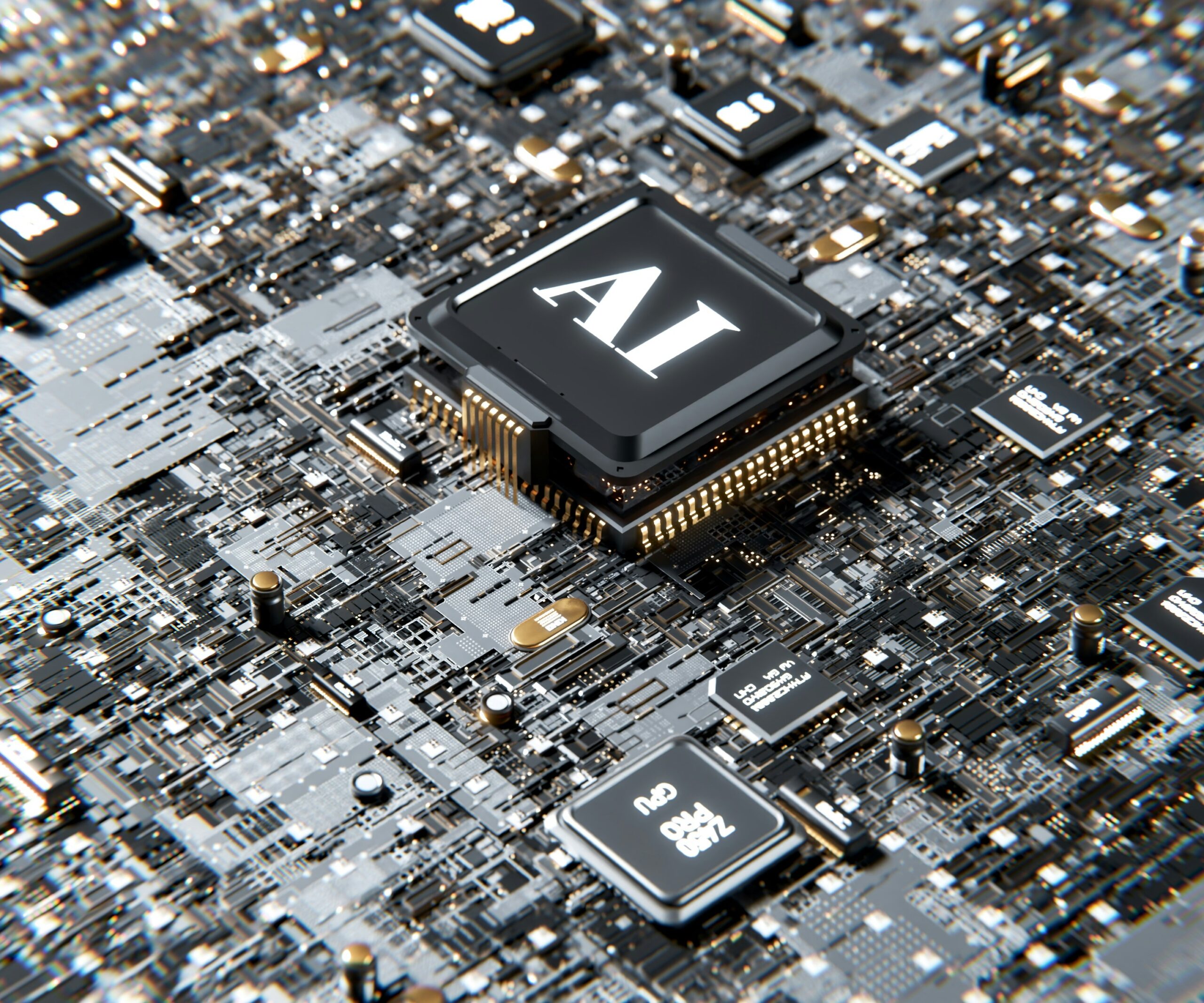 Igor omilaev eggfz5x2lna unsplash | itvibes full service digital marketing agency in houston Close up of a Circuit Board with a Central Ai Chip and Surrounding Components