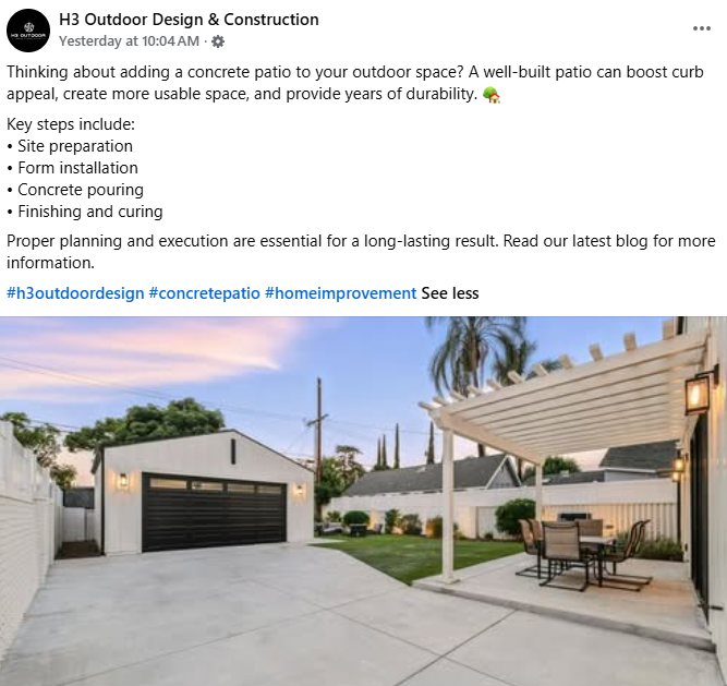 H3 Facebook Example