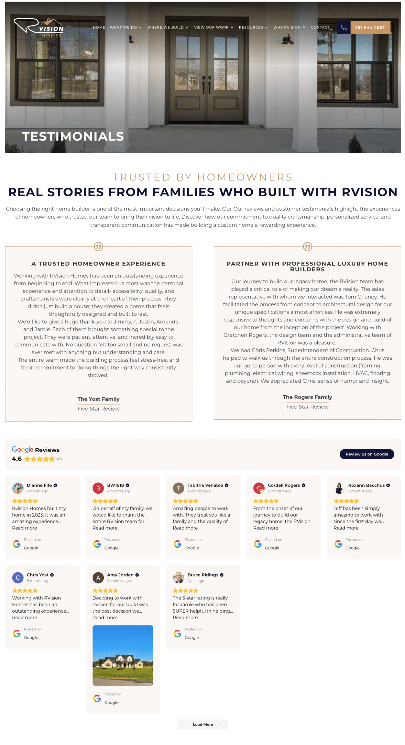 Testimonials | itvibes full service digital marketing agency in houston Hero Image of a House Entrance with Rvision Logo and Navigation Bar Introducing Testimonials See Page Title testimonials Overlaid