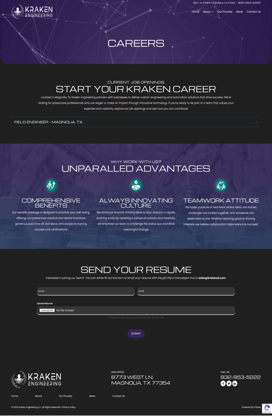 94768e6d 8acb 4f7a 9c23 84307778 1 | itvibes full service digital marketing agency in houston Kraken Engineering Careers Header with Purple Network pattern Banner and Logo at Top Left