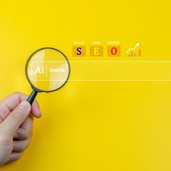 Ai powered Search and Seo Analytics Interface with Digital Search Engine Optimization Elements